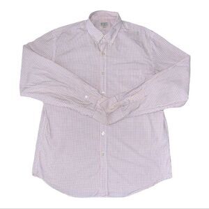 J. Crew Shirt‎ Mens Large L Orange Gingham Checked Long Sleeve Button Down Shirt